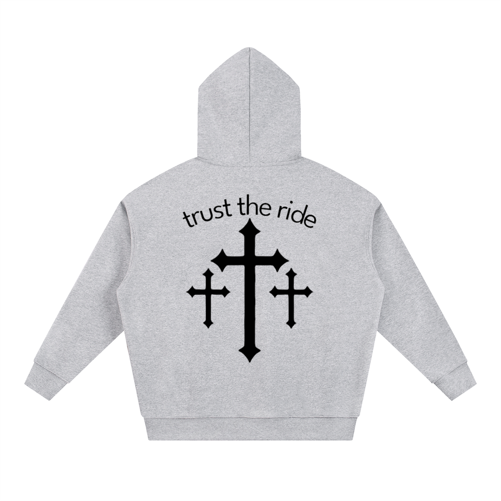 Trust the ride hoodie (grey-black)