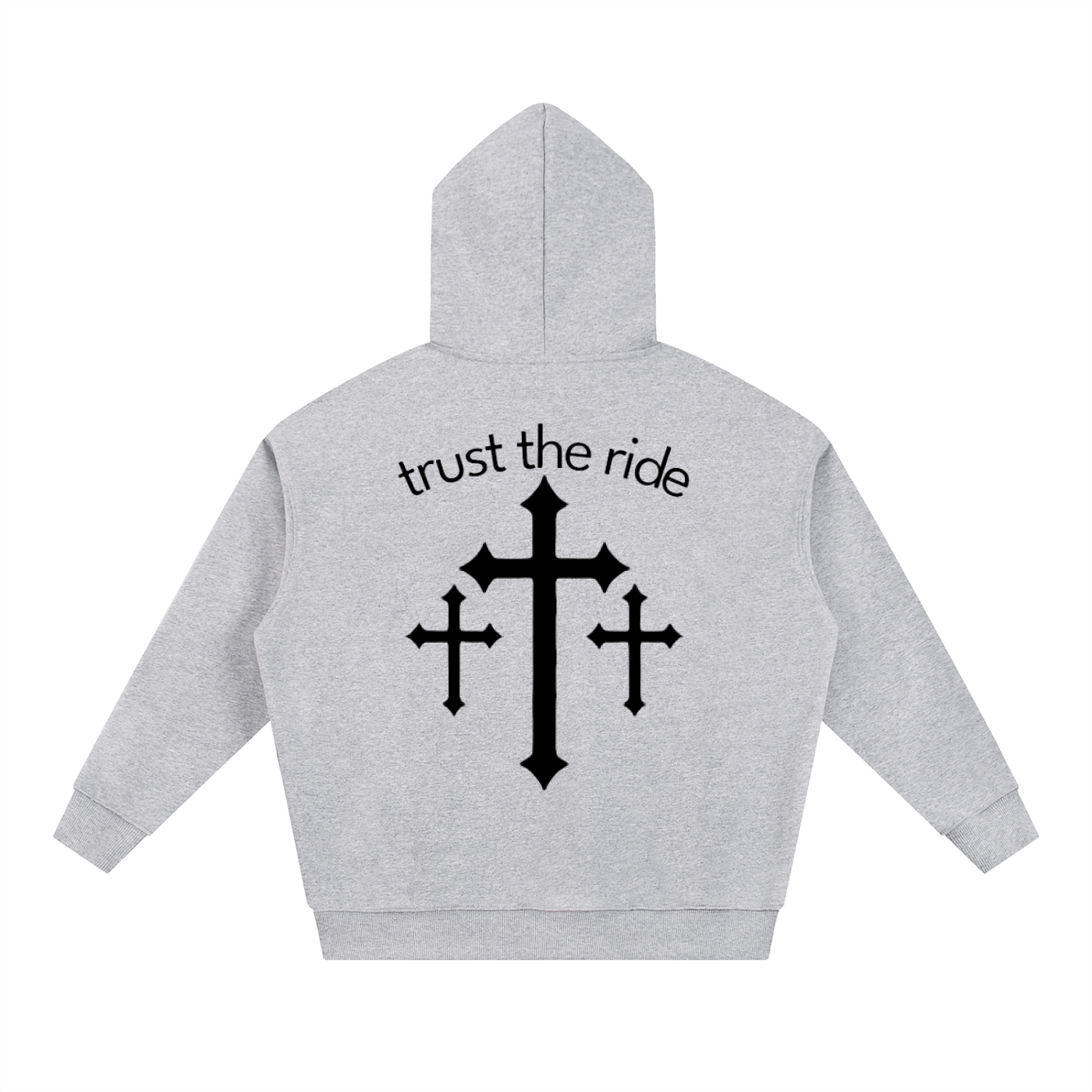 Trust the ride hoodie (grey-black)