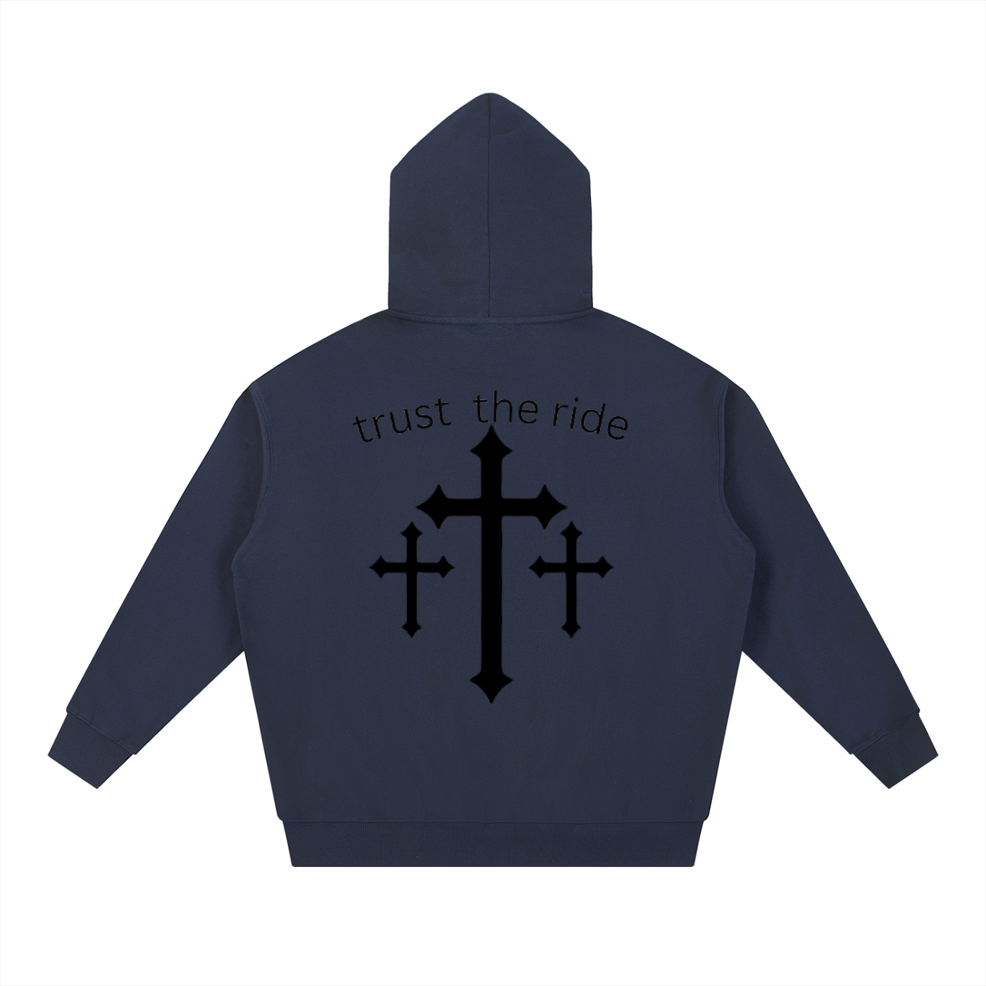 Trust the ride hoodie (navy blue-black)